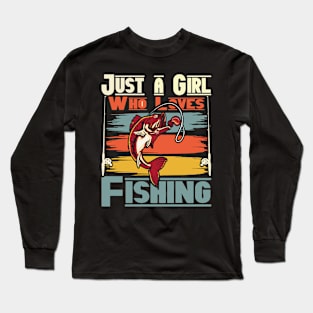 Just a girl who loves fishing Vintage Long Sleeve T-Shirt